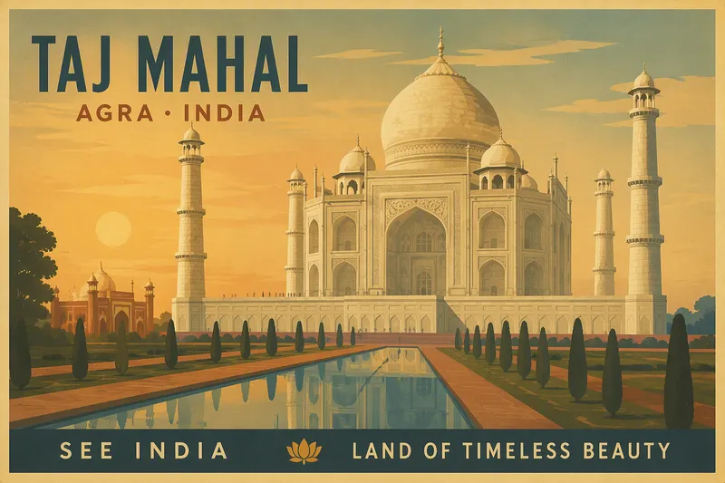 Taj Mahal auringonnousun aikaan