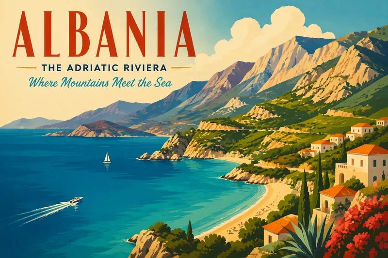 Albanian rannikko ja kirkas turkoosi meri Albanian rannikko ja kirkas turkoosi meri