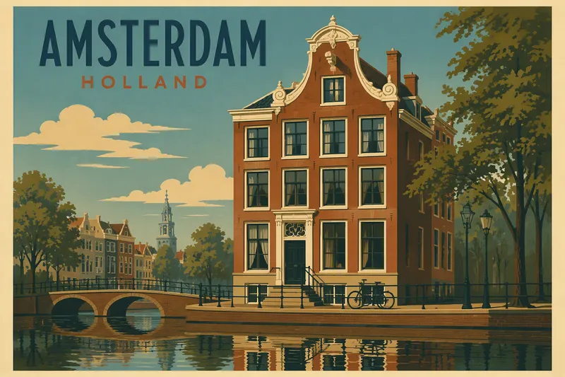 Anne Frankin talon historiallinen julkisivu Amsterdamin kanavan varrella
