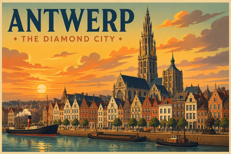 Antwerpenin historiallinen keskusta ja katedraalin torni