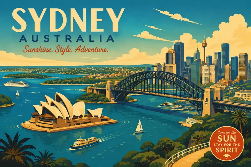 Australian rannikkokaupunki meren rannalla