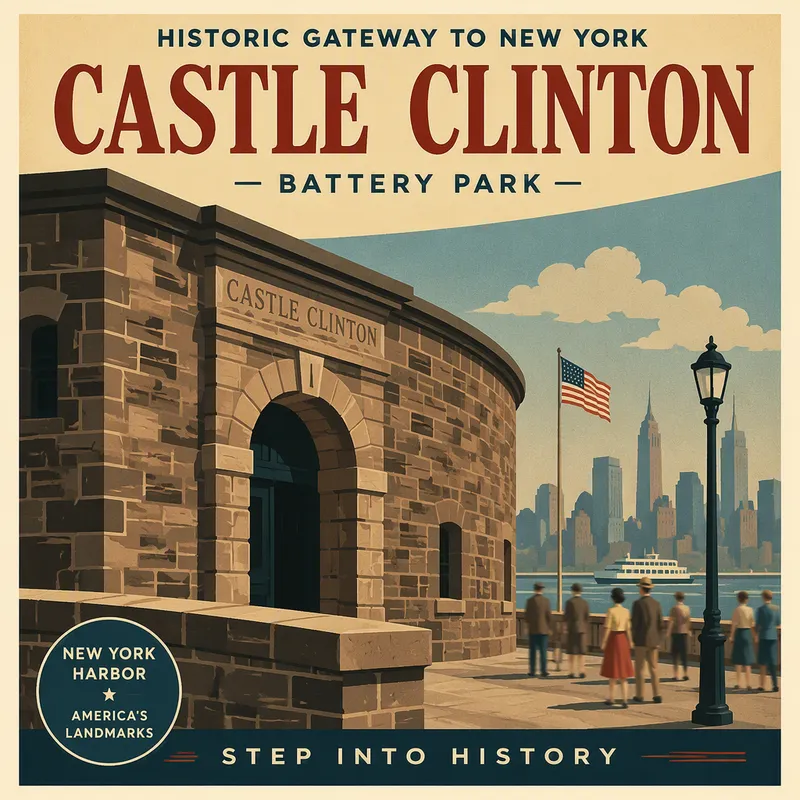 Historiallinen Castle Clinton -linnoitus puistossa Historiallinen Castle Clinton -linnoitus puistossa