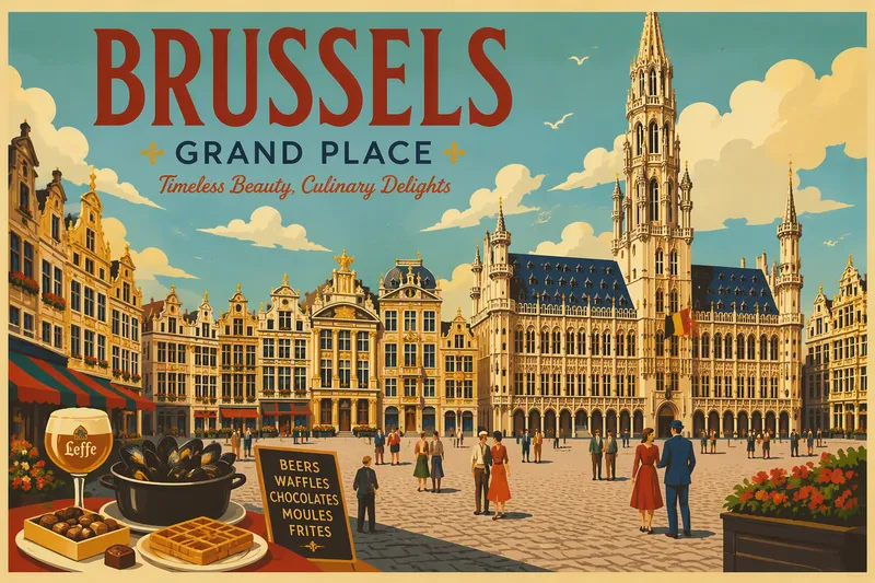 Historiallinen Grand Place -aukio upeine rakennuksineen