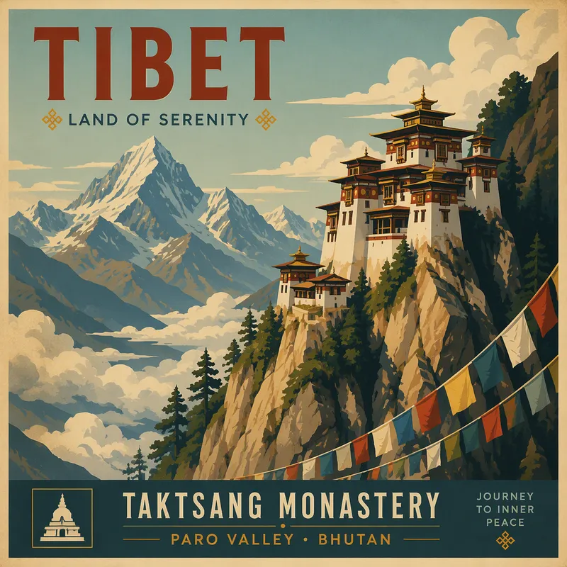 Buddhalainen luostari vuoren rinteellä Bhutanissa