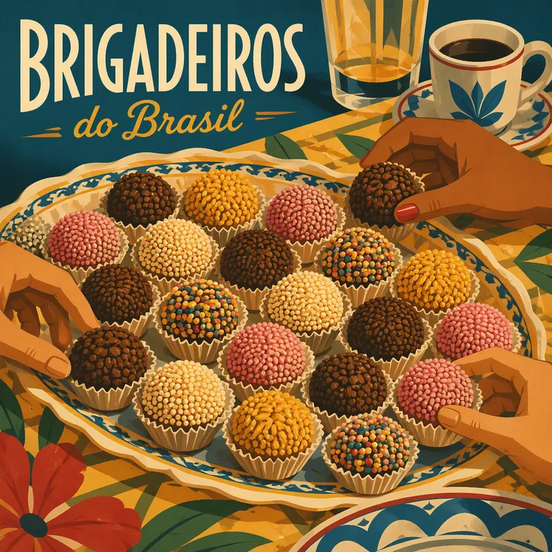 Suklaisia brigadeiro-makeisia tarjottimella
