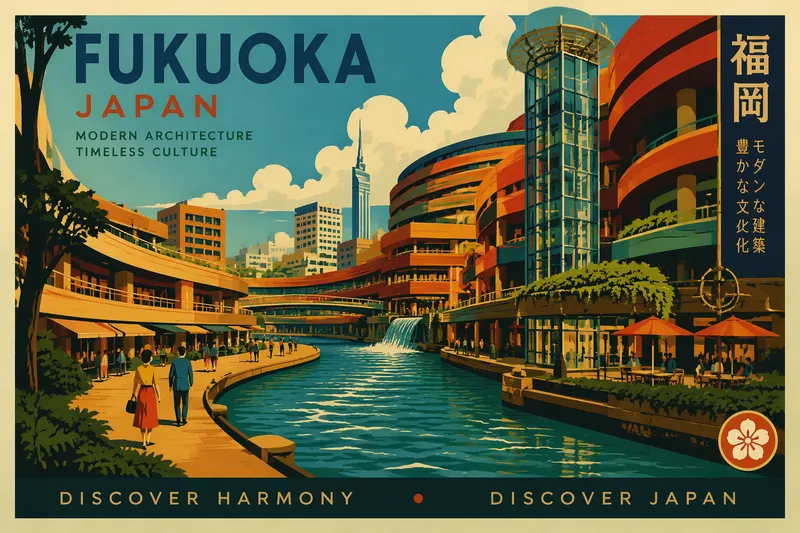 Canal City Hakatan moderni arkkitehtuuri ja kanava
