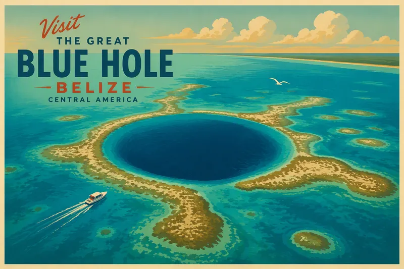 Blue Hole -sukelluskohde ylhäältä päin kuvattuna