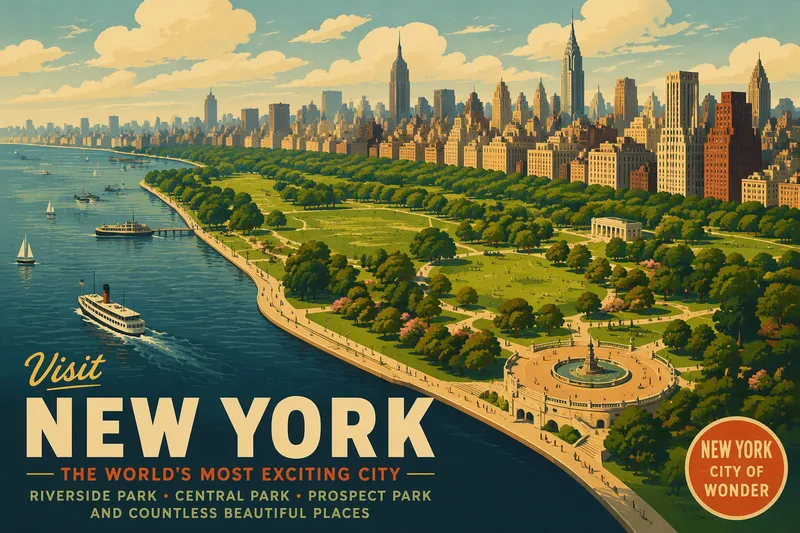 East River Parkin vehreät maisemat ja jokiranta