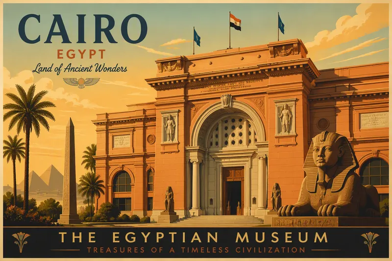 Egyptiläinen museo ja sen uusklassinen julkisivu