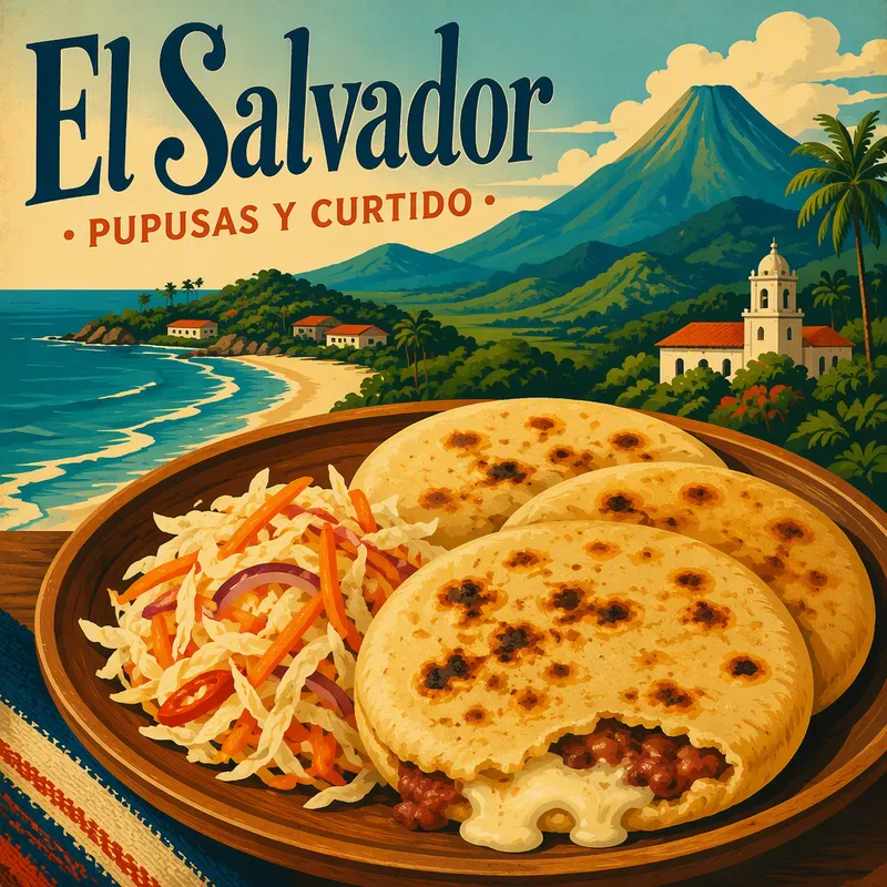 Perinteisiä pupusa-annoksia lautasella Perinteisiä pupusa-annoksia lautasella