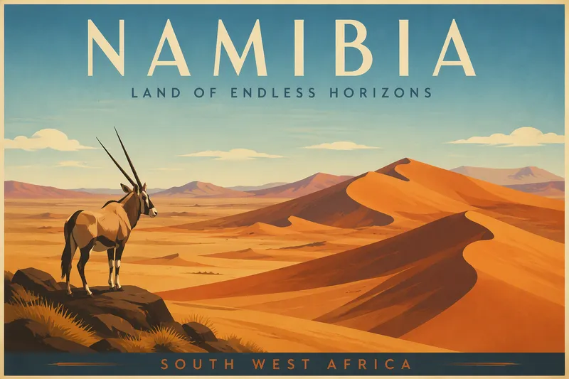 Laajat hiekkadyynit Namibian autiomaassa