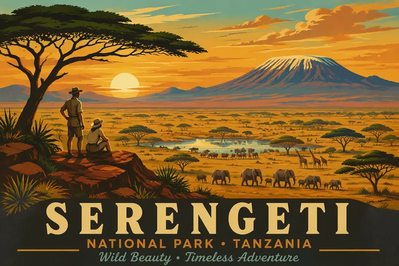 Afrikkalainen savanni auringonnousun aikaan Afrikkalainen savanni auringonnousun aikaan