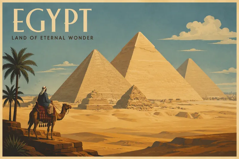 Gizan pyramidit kohoavat autiomaan yllä kirkkaana päivänä Gizan pyramidit kohoavat autiomaan yllä kirkkaana päivänä