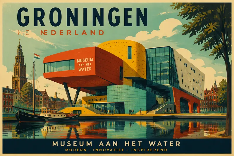 Groningenin taidemuseon värikäs ja moderni arkkitehtuuri