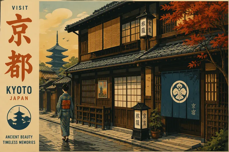 Perinteinen japanilainen machiya-puutalo