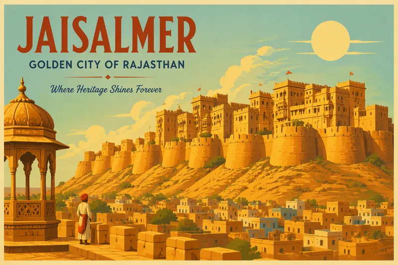 Jaisalmerin linnoitus keltaisesta hiekkakivestä