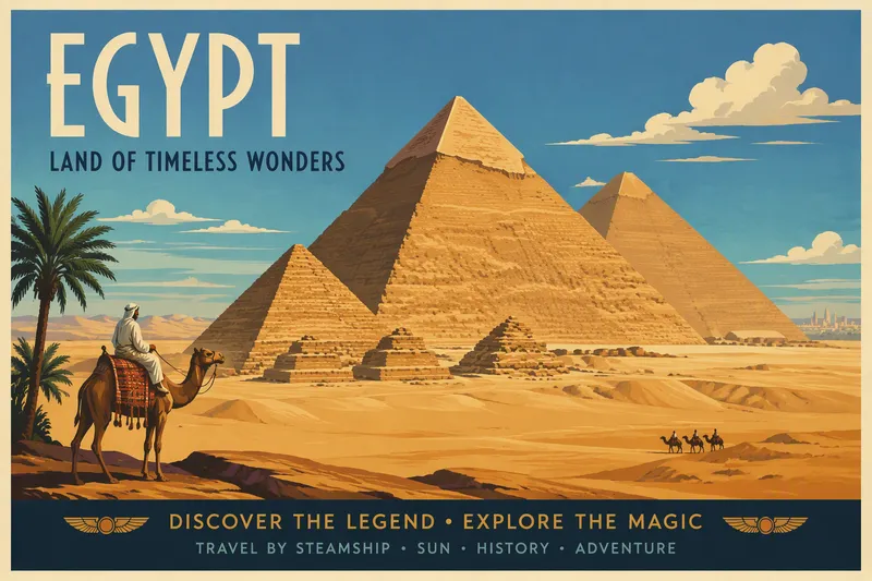 Gizan pyramidit aavikolla kirkkaana päivänä
