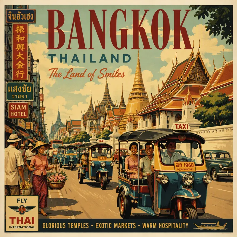 Phnom Penhin katunäkymä ja tuk-tuk-takseja