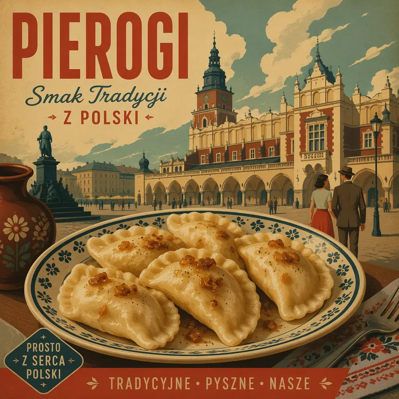 Perinteisiä puolalaisia pierogi-nyyttejä lautasella