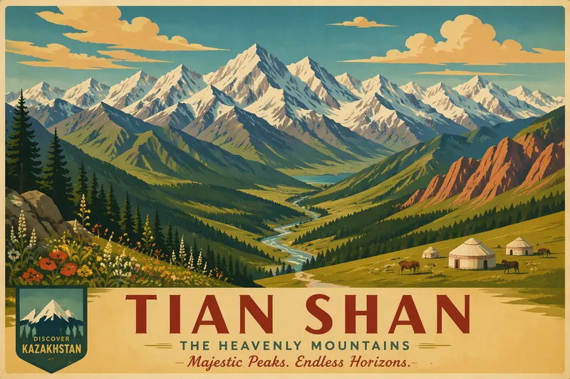 Kazakstanin Tian Shan -vuoristo ja lumihuiput Kazakstanin Tian Shan -vuoristo ja lumihuiput