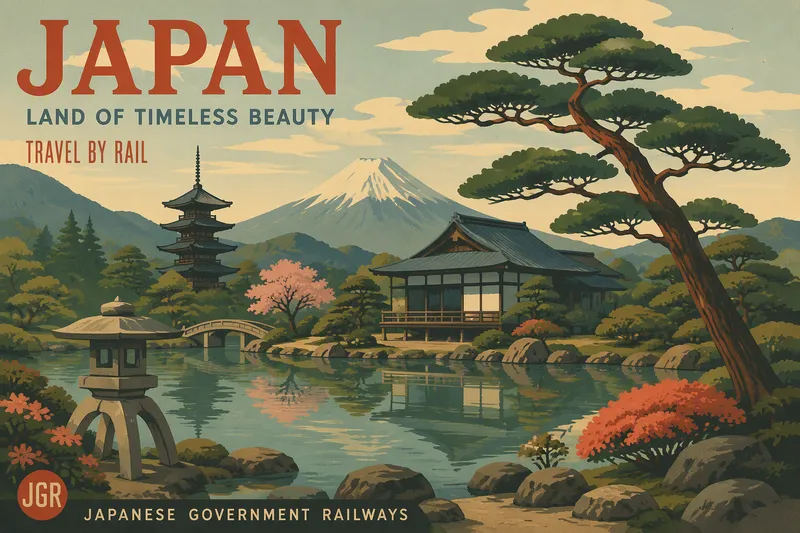 Kenrokuen-puutarhan perinteinen japanilainen maisema