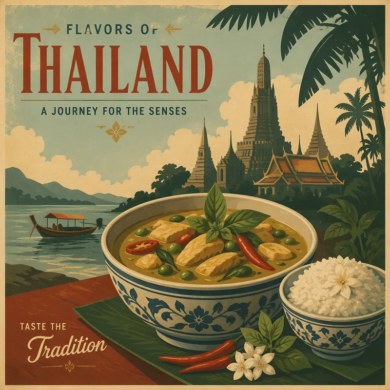 Perinteinen thaimaalainen curryannos tuoreilla yrteillä