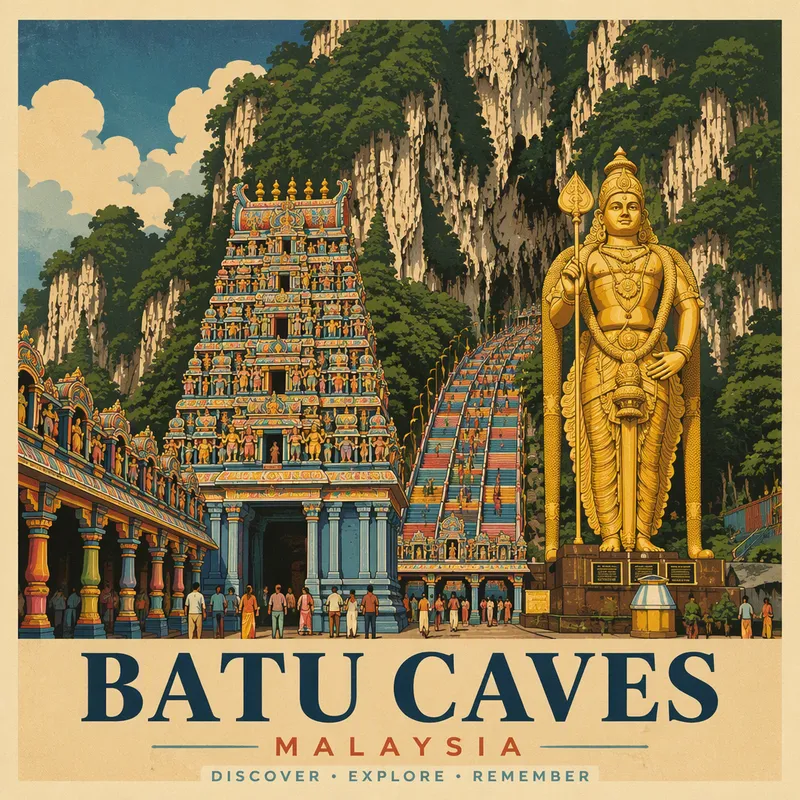 Batu Cavesin värikäs hindutemppeli ja portaat