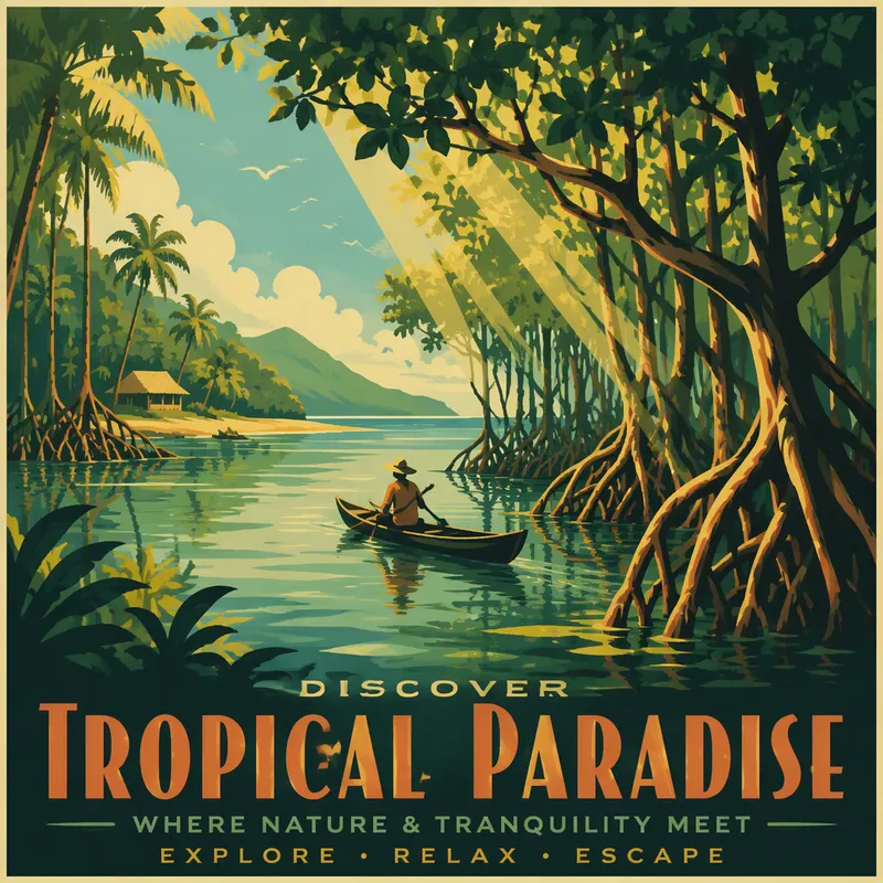 Mangrovemetsää ja suojaisa jokivarsi Gabonissa