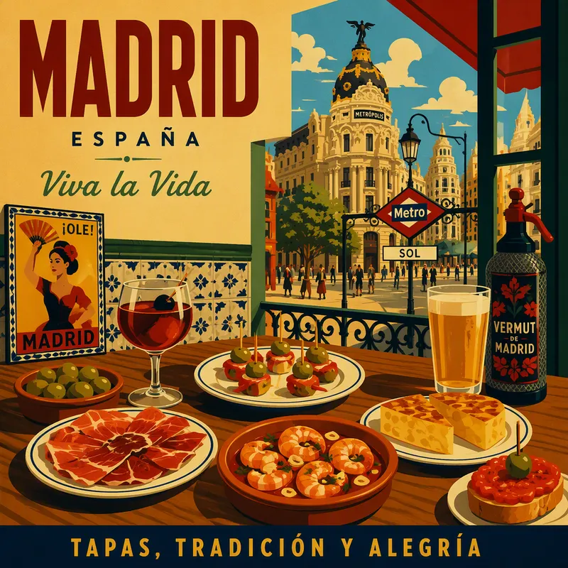 Perinteisiä espanjalaisia tapaksia tarjoiltuna ravintolassa