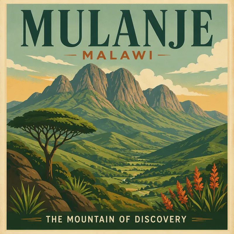 Mulanje-vuorten vehreät rinteet ja laaksot Mulanje-vuorten vehreät rinteet ja laaksot