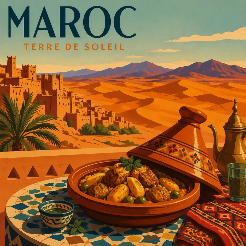 Perinteinen marokkolainen tagine-ruoka