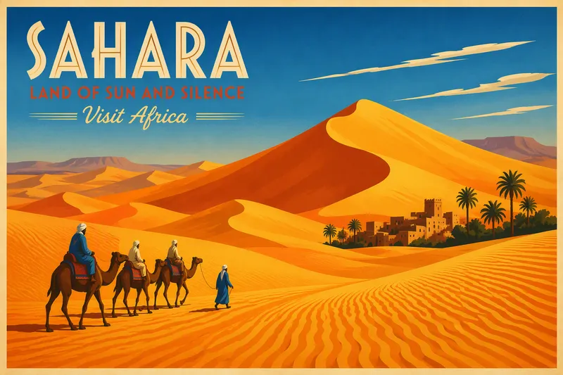 Hiekkadyynit Saharan autiomaassa