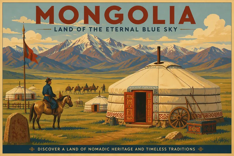 Perinteisiä mongolialaisia ger-telttoja arolla