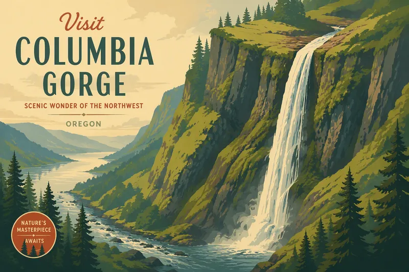 Multnomah Falls kuohuu jylhässä Columbia-joen rotkossa Multnomah Falls kuohuu jylhässä Columbia-joen rotkossa