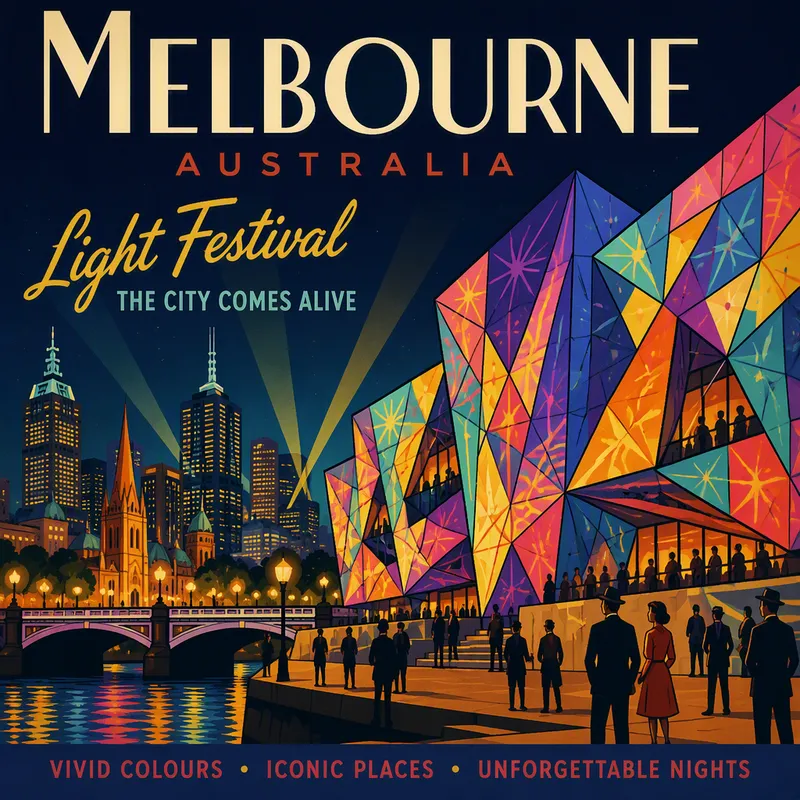 Valotaidetta rakennusten julkisivuissa Vivid Sydney -tapahtumassa