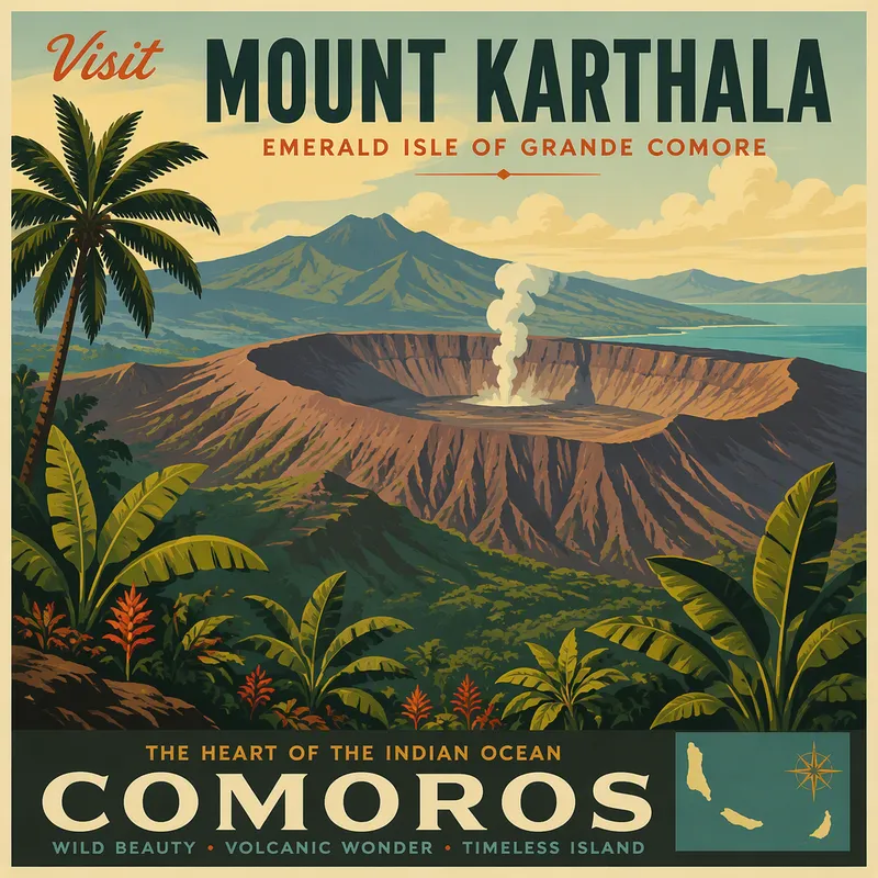 Mount Karthalan tulivuorimaisema ja luonto