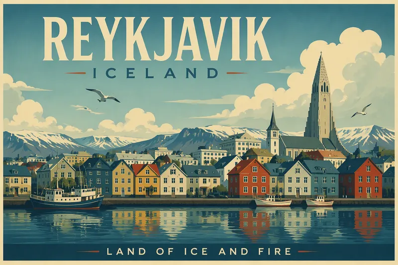 Värikkäitä taloja Reykjavíkin satamassa Värikkäitä taloja Reykjavíkin satamassa