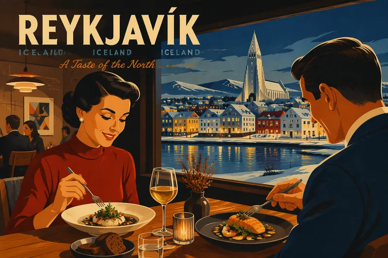 Moderni ravintola Reykjavikissa tunnelmallisella sisustuksella