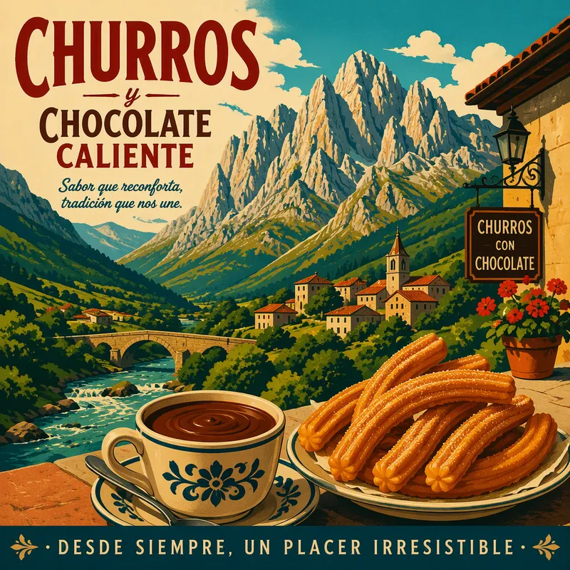 Paistettuja churroja ja kuumaa kaakaota