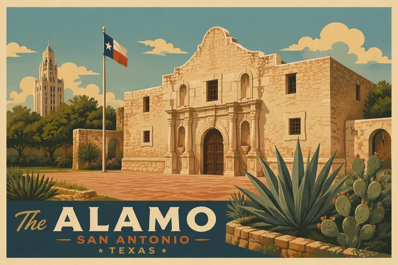 Alamo-linnoituksen historiallinen kivirakennus Alamo-linnoituksen historiallinen kivirakennus
