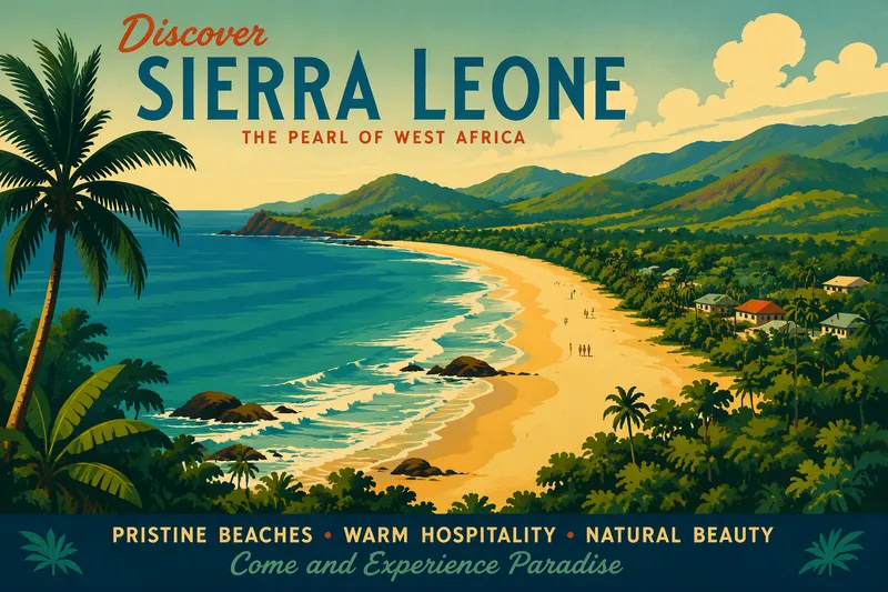 Sierra Leonen koskematon hiekkaranta ja vehreä rannikko