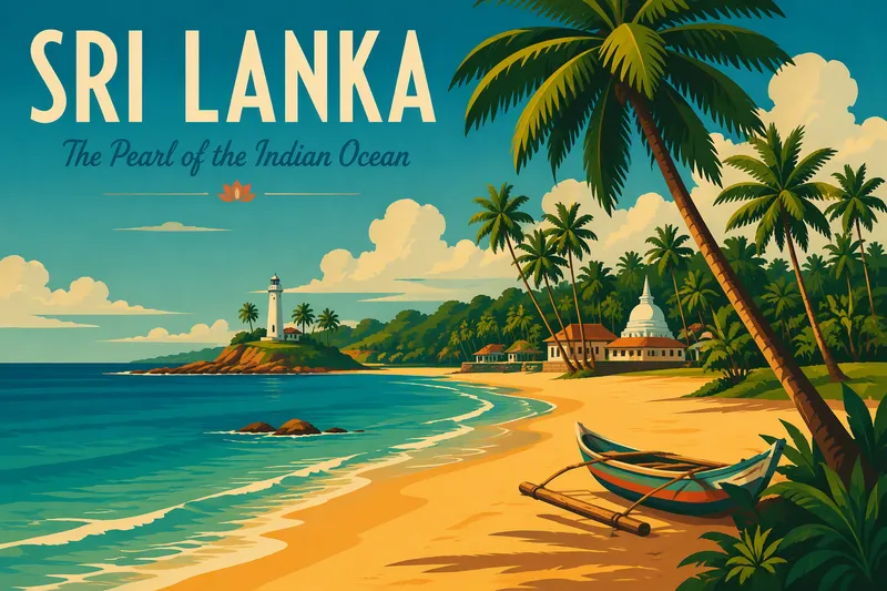 Trooppinen rantamaisema Sri Lankassa Trooppinen rantamaisema Sri Lankassa