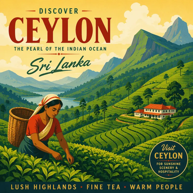 Vehreitä teeviljelmiä Sri Lankan vuoristossa Vehreitä teeviljelmiä Sri Lankan vuoristossa