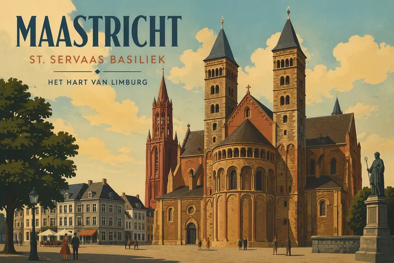 Pyhän Servaas-kirkon historiallinen julkisivu Maastrichtissa