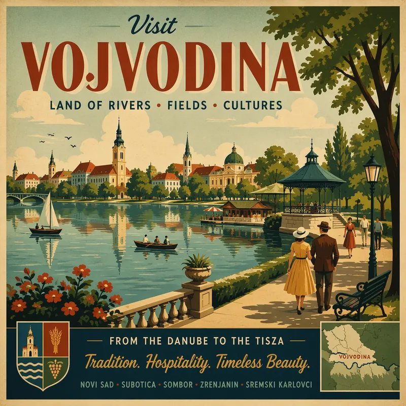 Palić-järven vehreä rantamaisema ja puistoalue