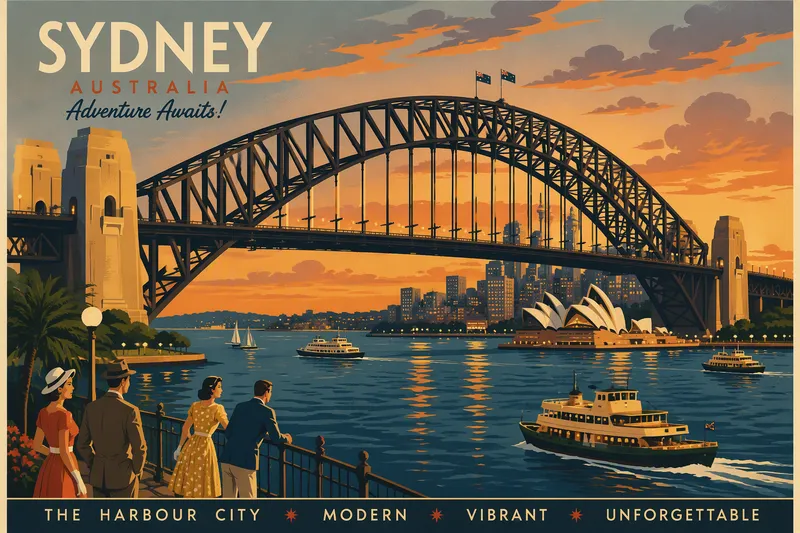 Sydneyn satamasilta auringonlaskun aikaan Sydneyn satamasilta auringonlaskun aikaan