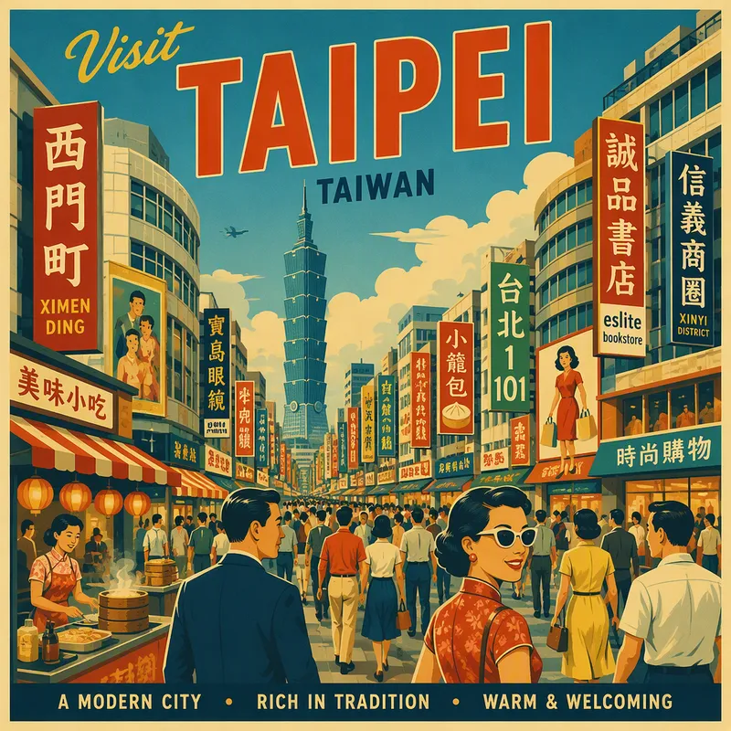 Urbaani ostosalue Taipeissa
