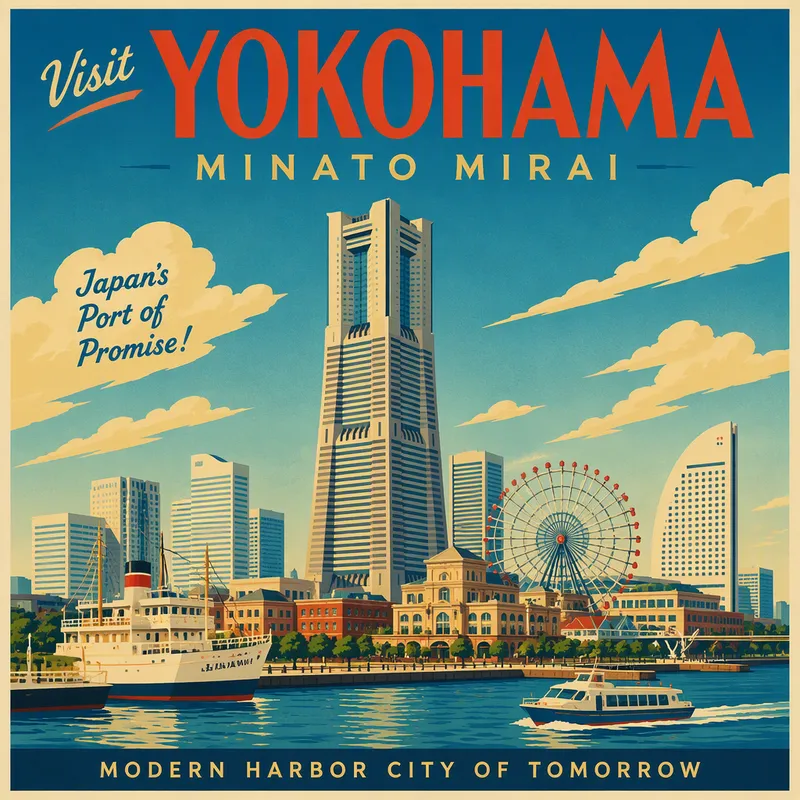 Landmark Tower nousee modernin Minato Mirai -alueen ylle